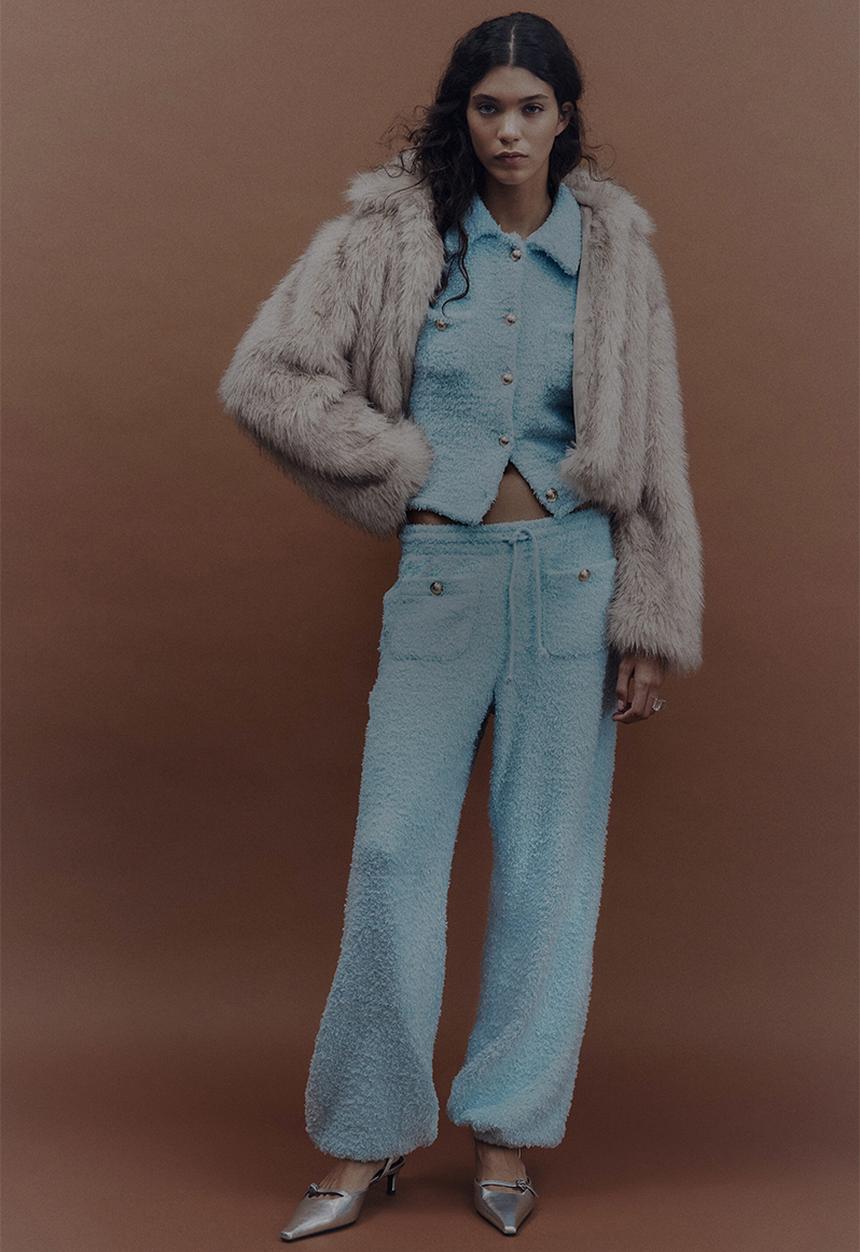 H&M - Fluffy sweatpants - light turquoise