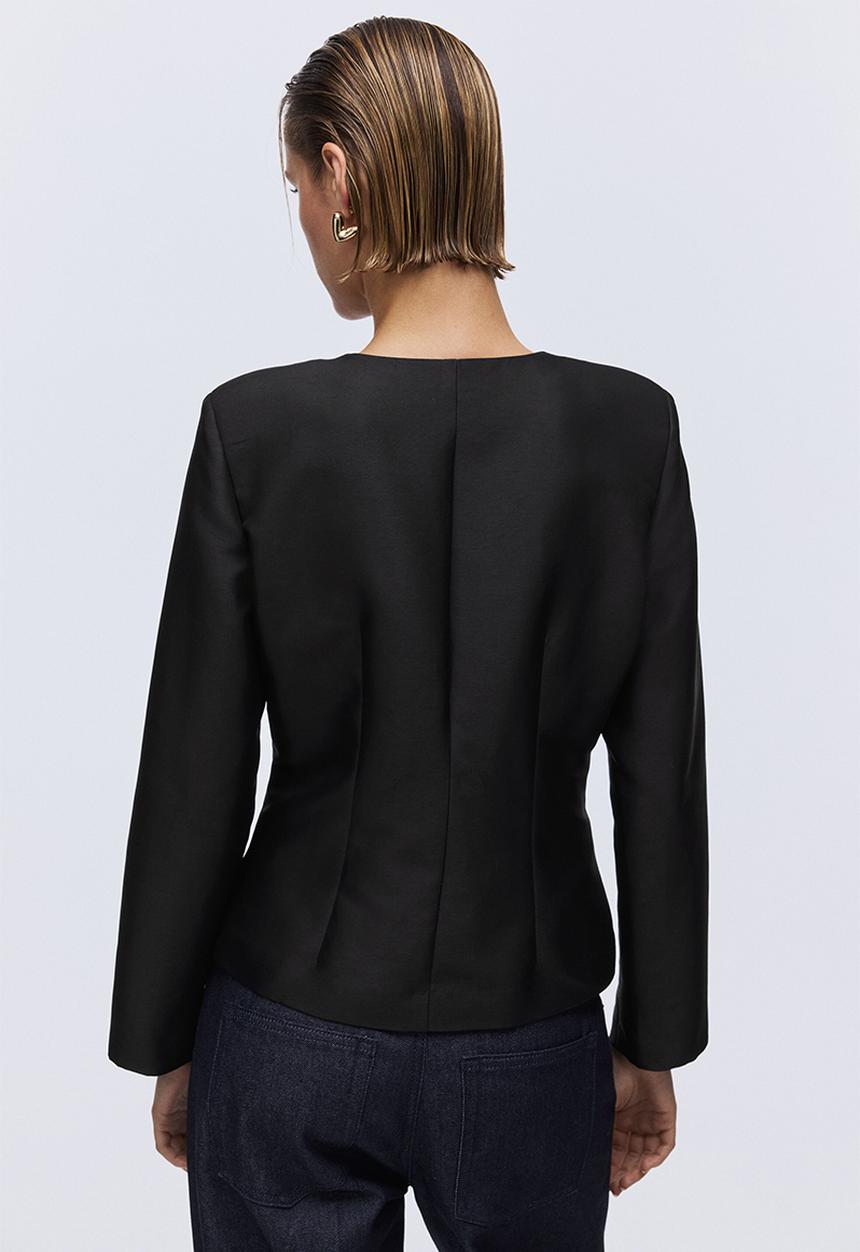 H&M - Square-neck blazer - black