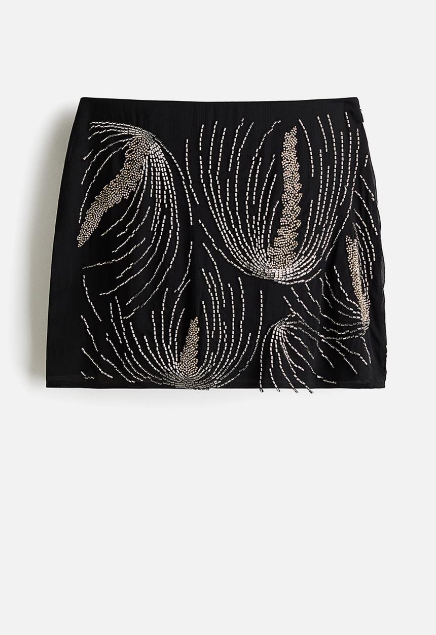 H&M - Embellished mini skirt - black
