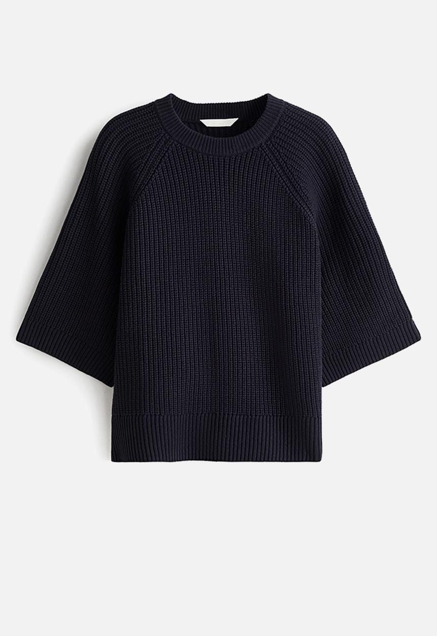 H&M - Short-sleeved jumper - navy blue