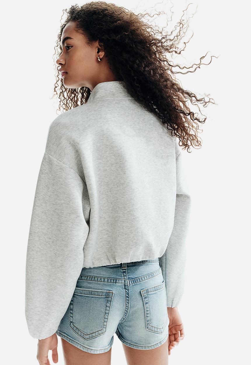 H&M - Scuba zip-through sweatshirt - light grey marl
