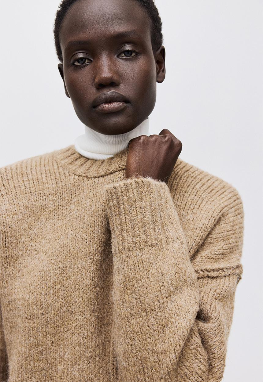 H&M - Oversized jumper - beige marl