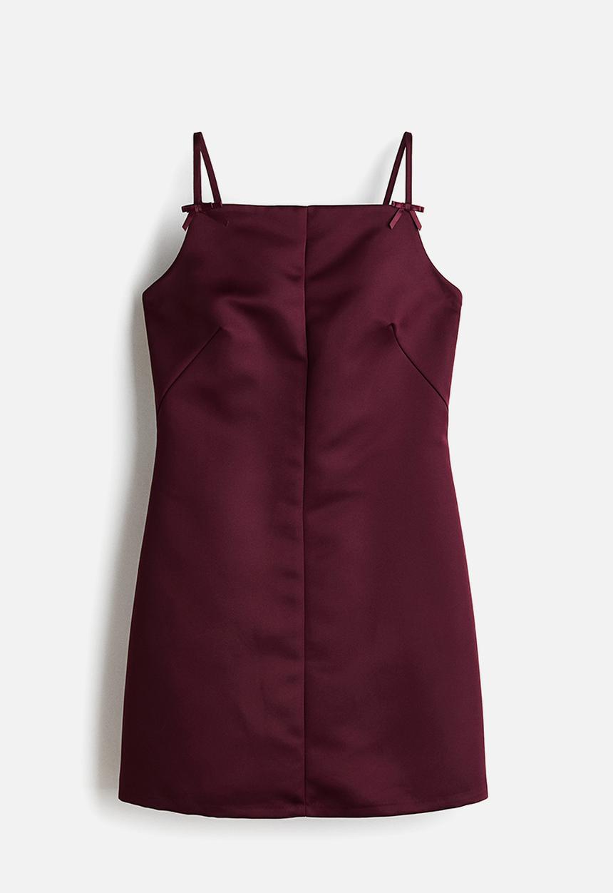 H&M - Satin strappy dress - burgundy