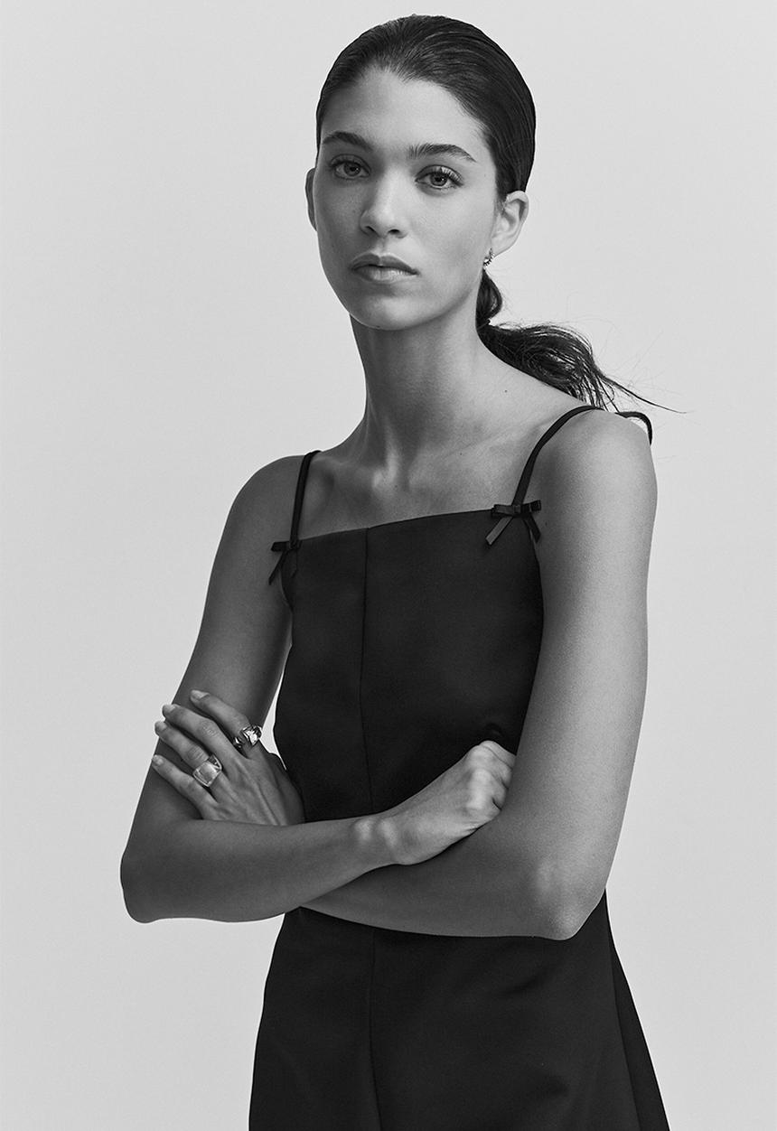 H&M - Satin strappy dress - black