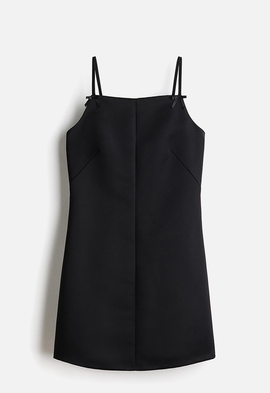 H&M - Satin strappy dress - black