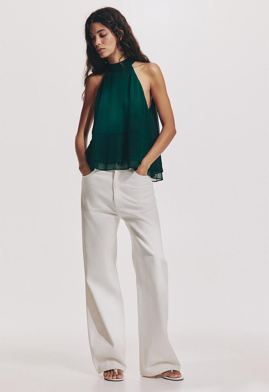 H&M - Halterneck top - dark green