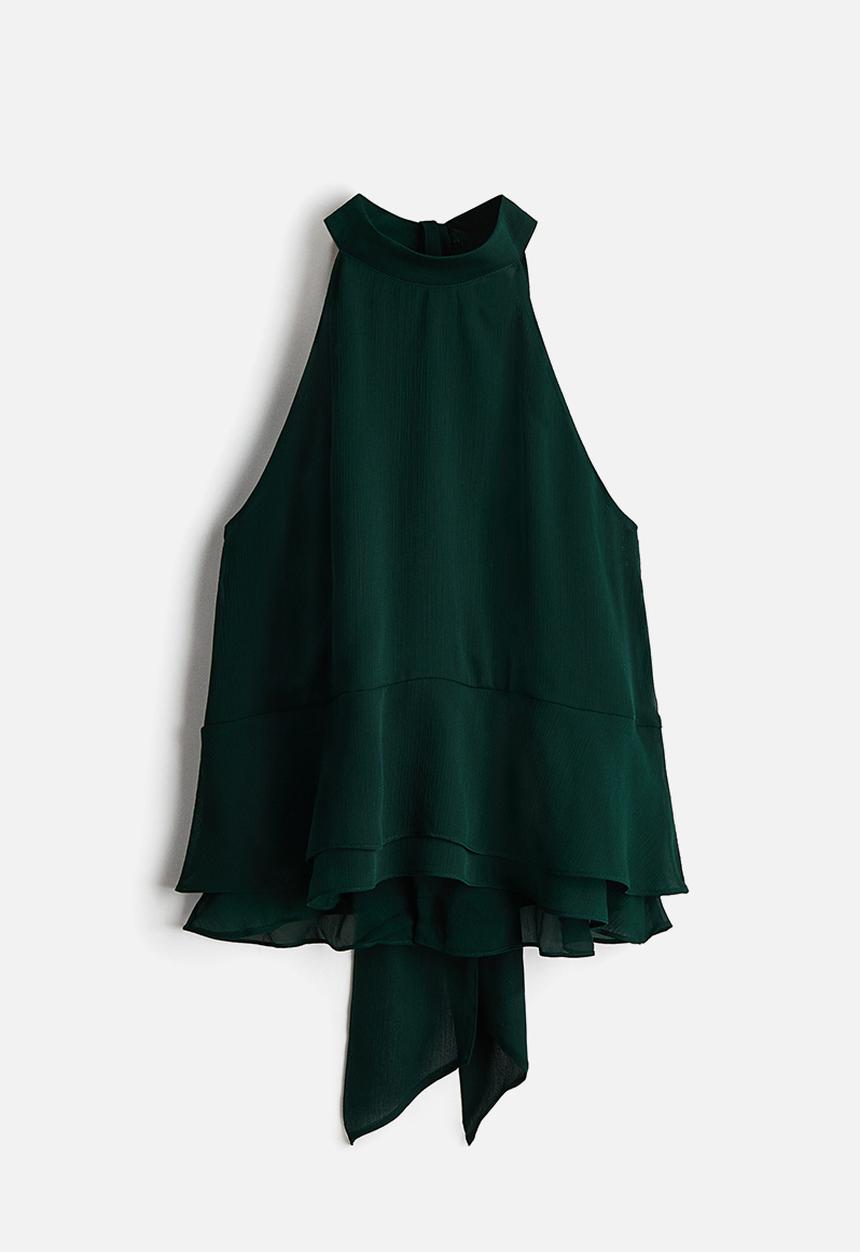 H&M - Halterneck top - dark green