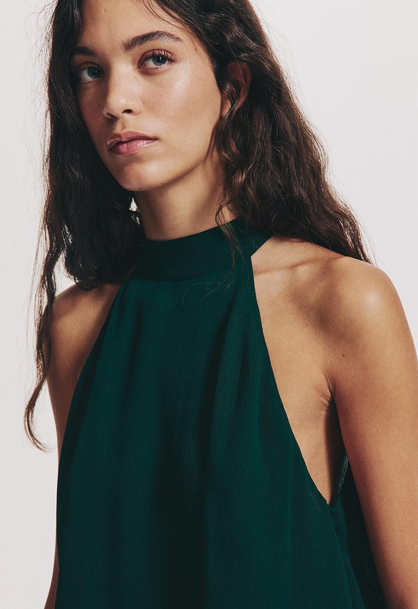 H&M - Halterneck top - dark green