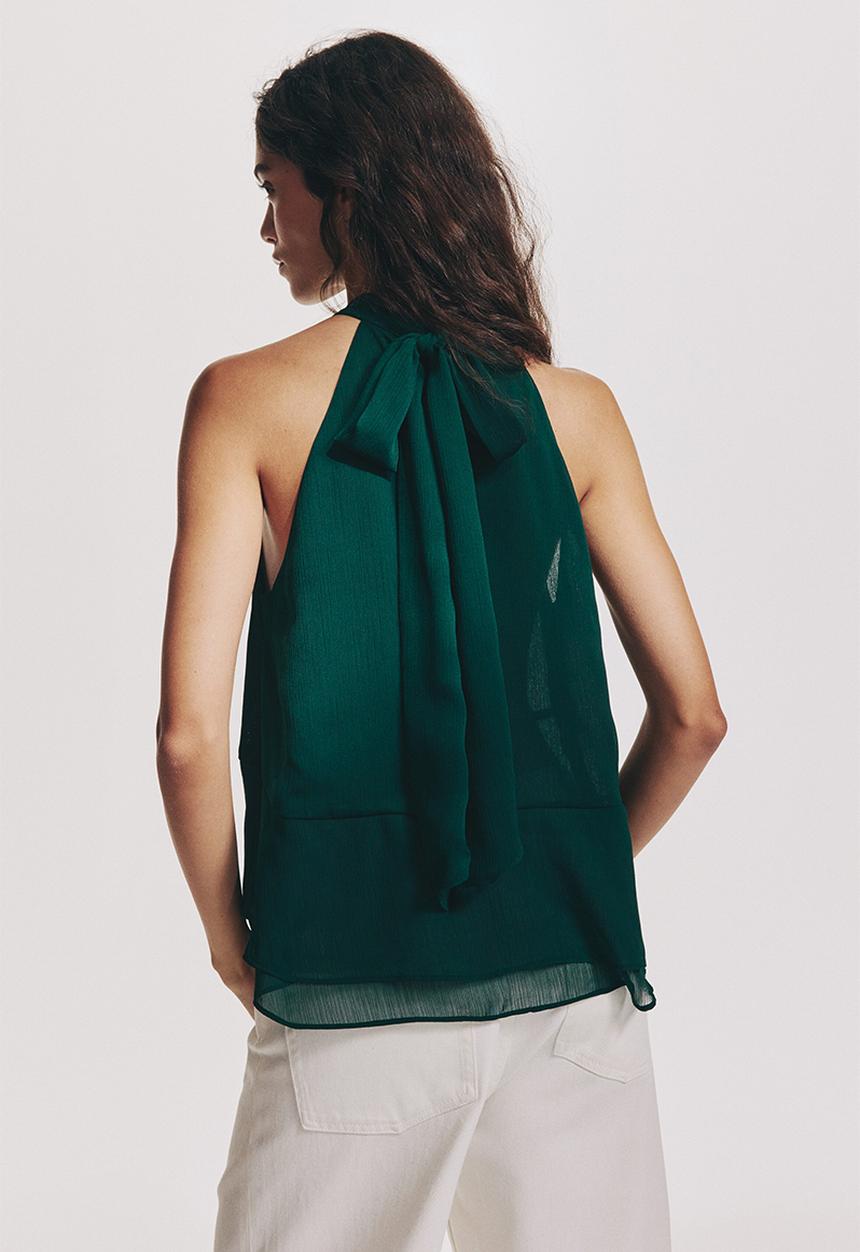 H&M - Halterneck top - dark green