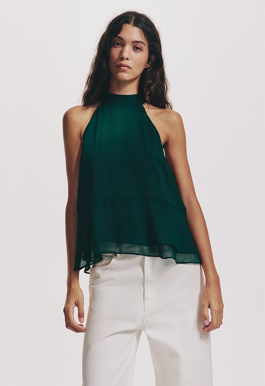H&M - Halterneck top - dark green
