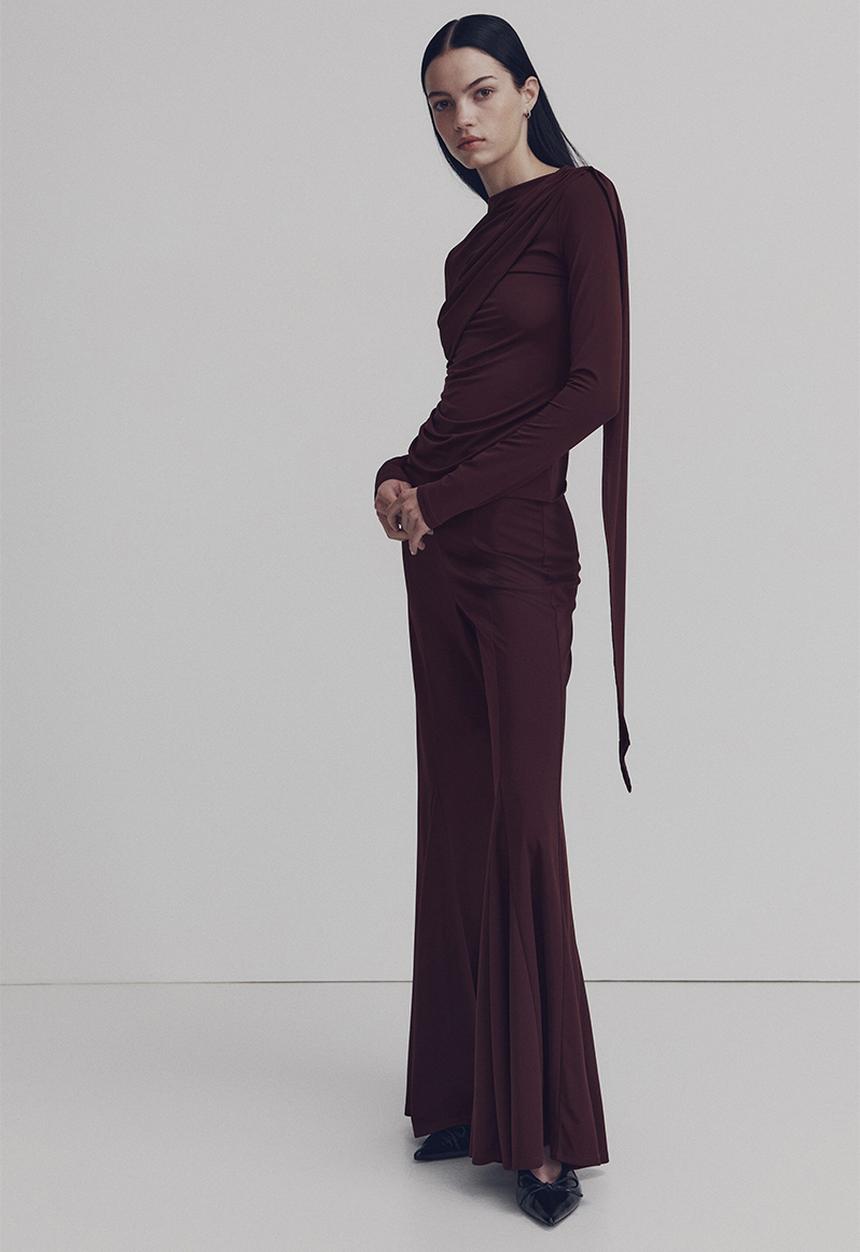 H&M - Gathered top - burgundy