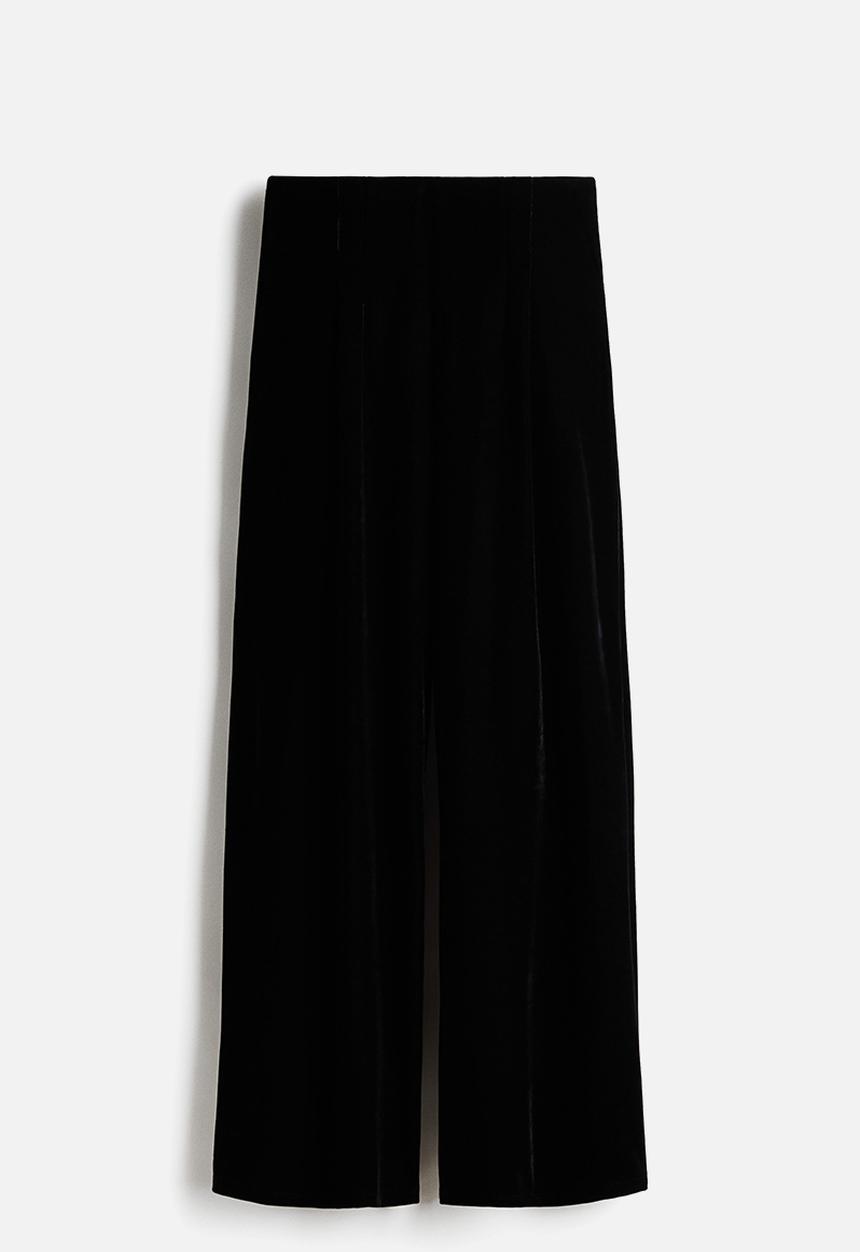 H&M - Velour trousers - black