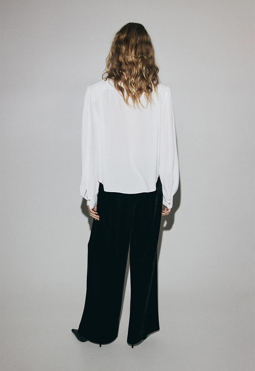 H&M - Velour trousers - black