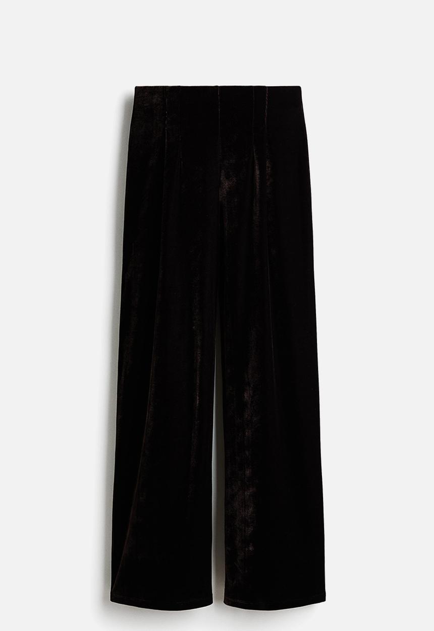 H&M - Velour trousers - dark brown