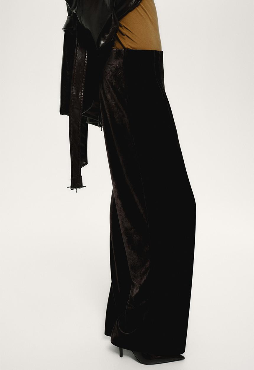 H&M - Velour trousers - dark brown