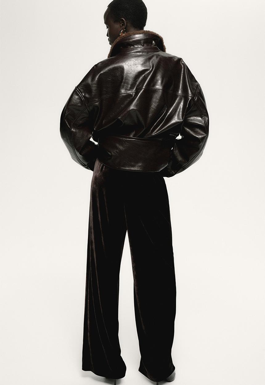 H&M - Velour trousers - dark brown