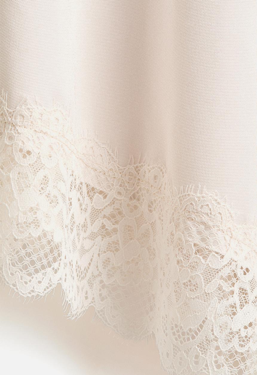 H&M - Lace-trimmed strappy dress - pale powder pink