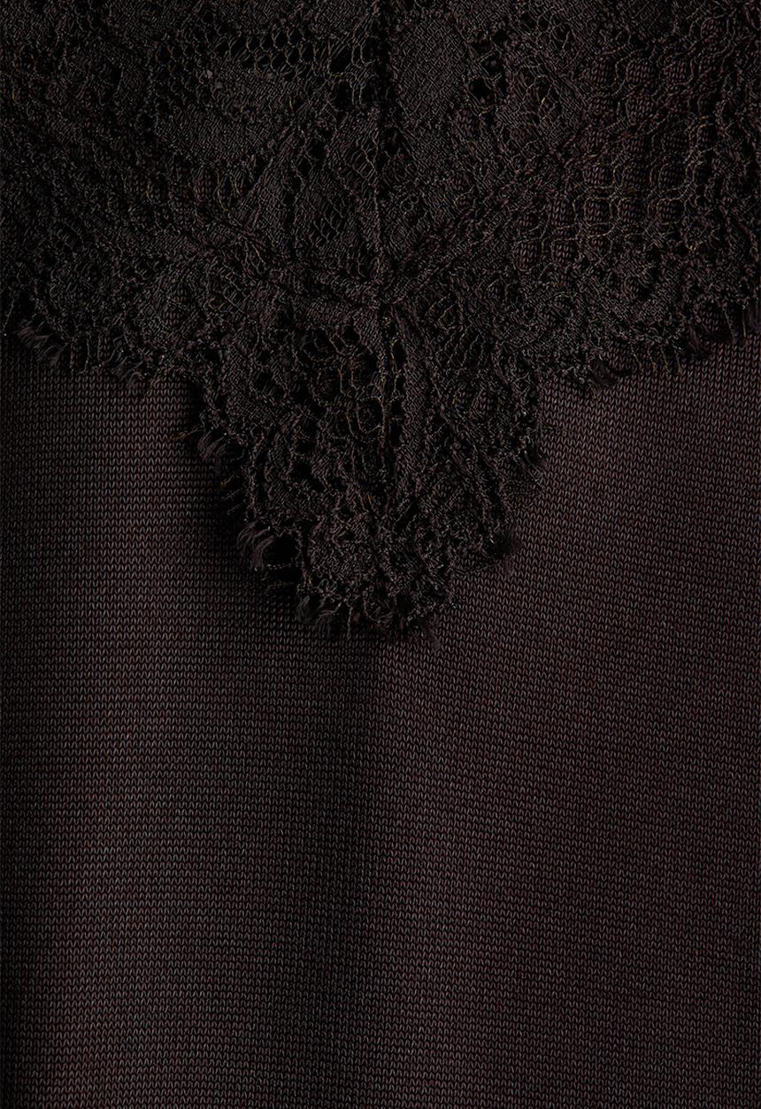 H&M - Lace-trimmed strappy dress - dark brown