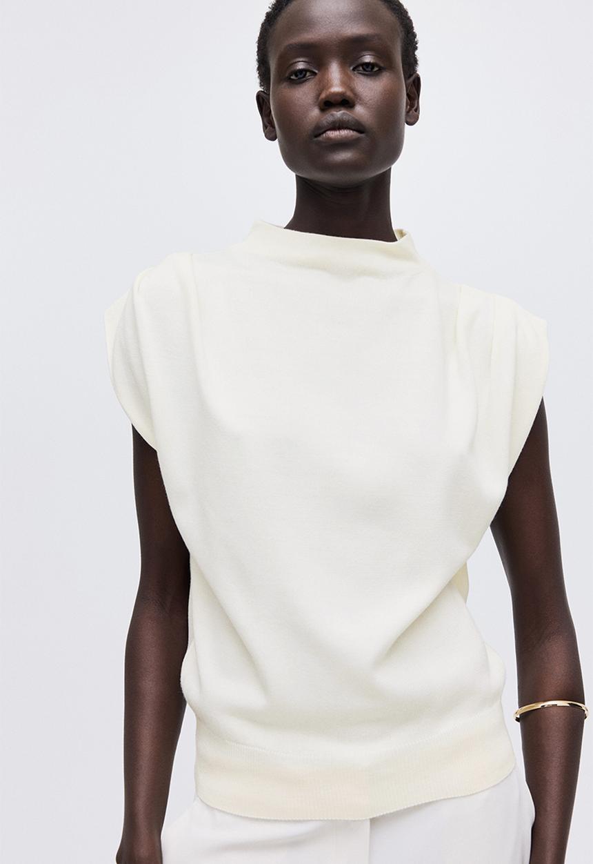 H&M - Fine-knit top - light beige