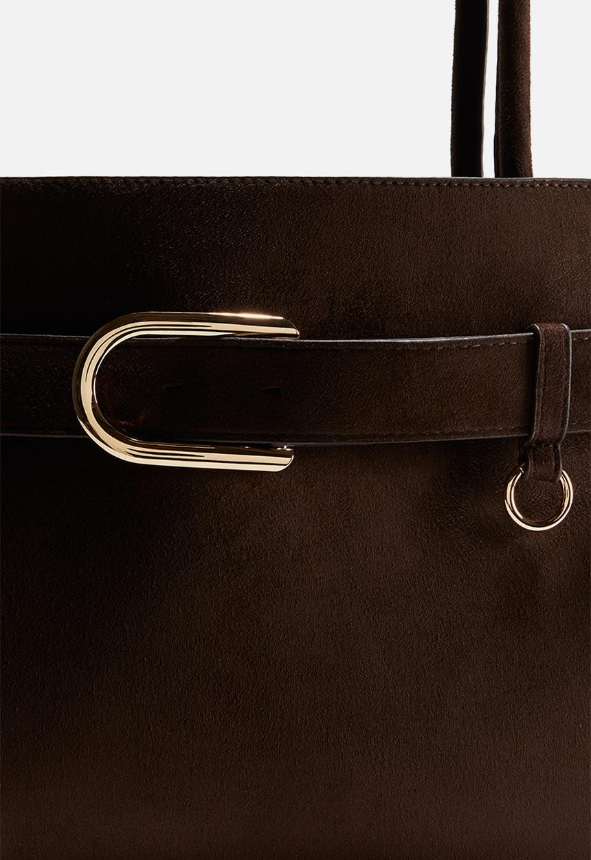 H&M - Strap-detail tote bag - dark brown