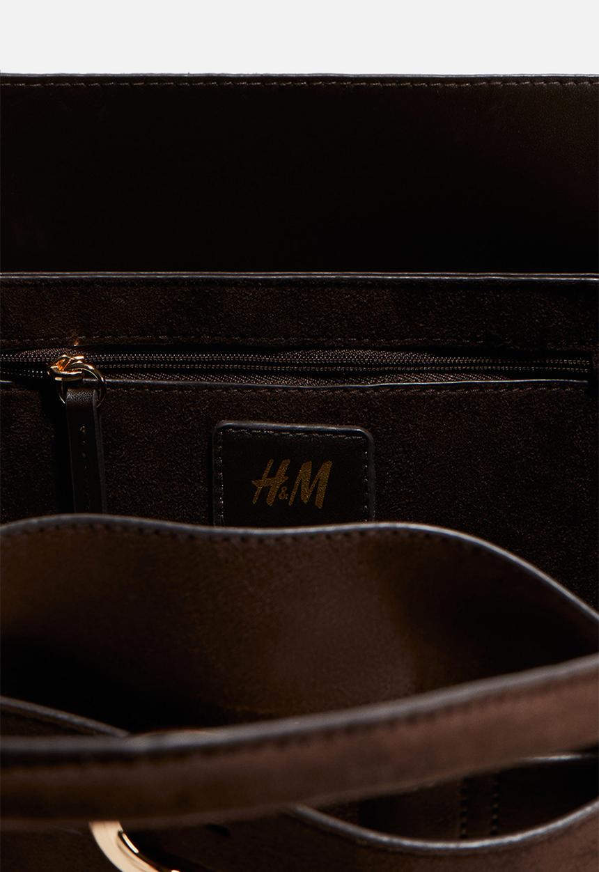 H&M - Strap-detail tote bag - dark brown