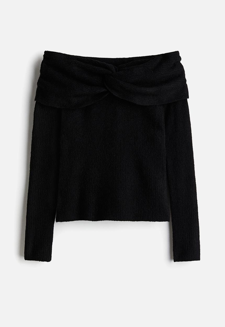 H&M - Off-the-shoulder jumper - black