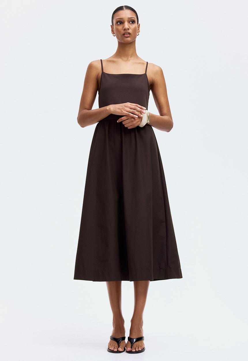 H&M - Strappy midi dress - dark brown