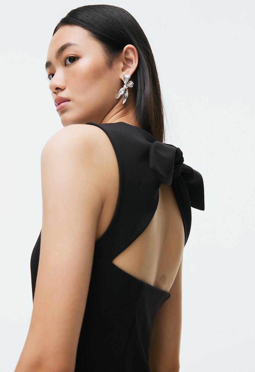 H&M - Open-back mini dress - black