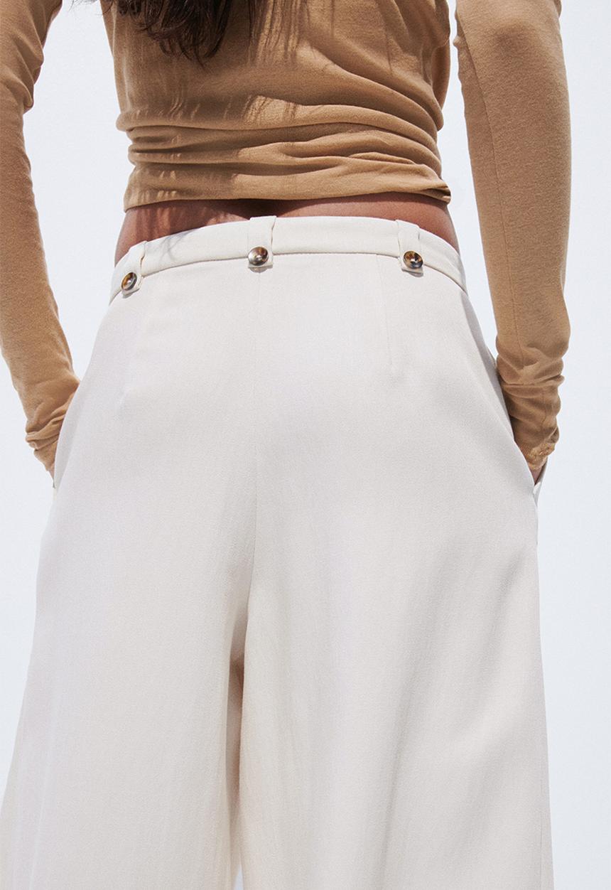 H&M - Cropped tailored trousers - light beige