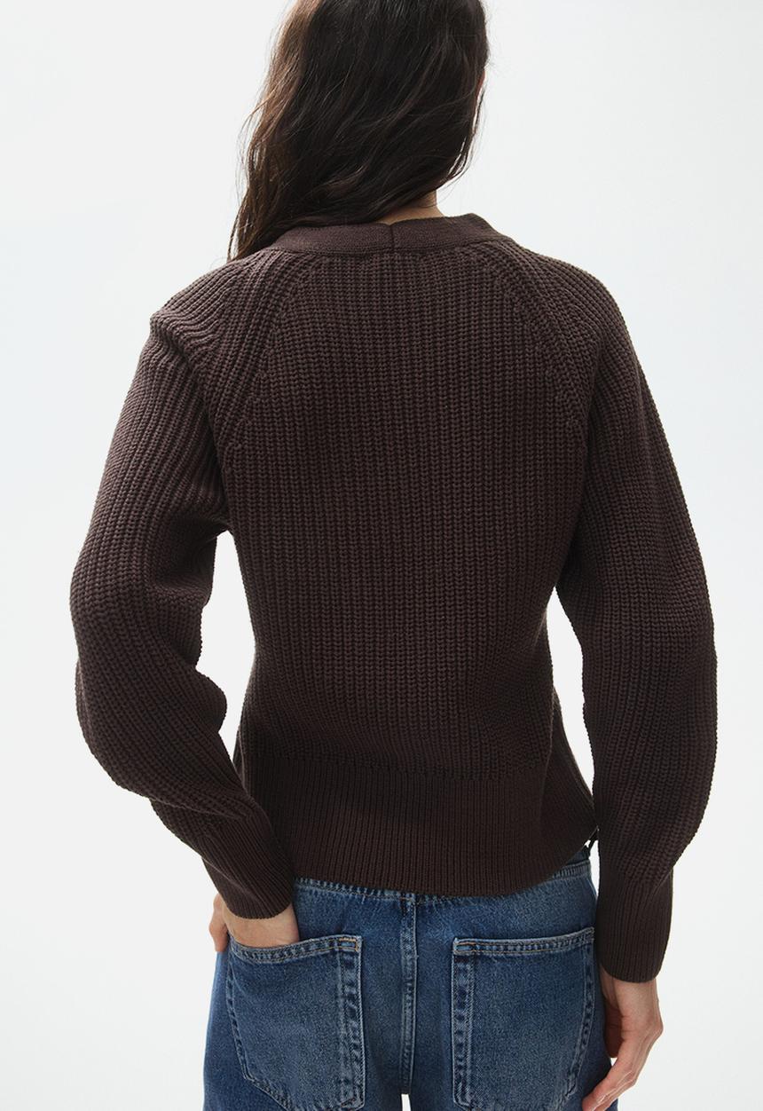 H&M - Rib-knit cardigan - dark brown