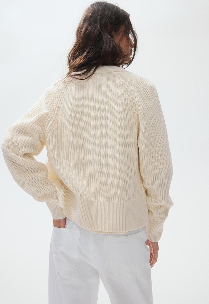H&M - Rib-knit cardigan - cream