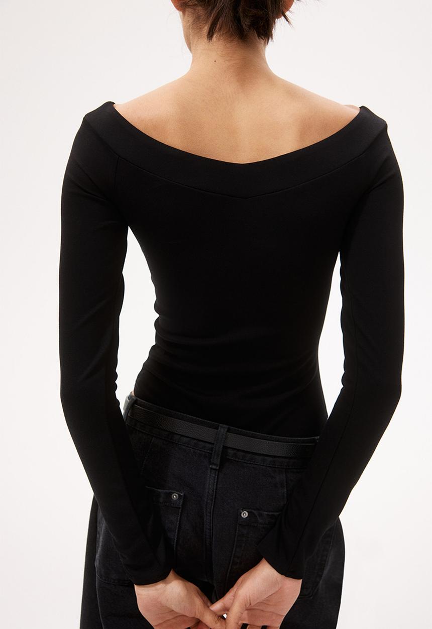H&M - Off-the-shoulder ponte di roma body - black