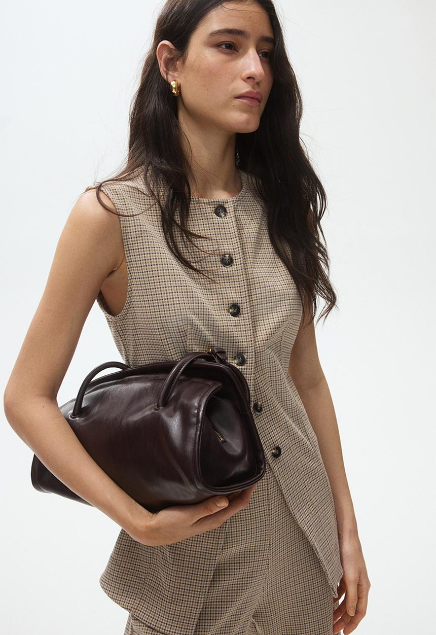 H&M - Jacquard-jersey waistcoat - beige/checked