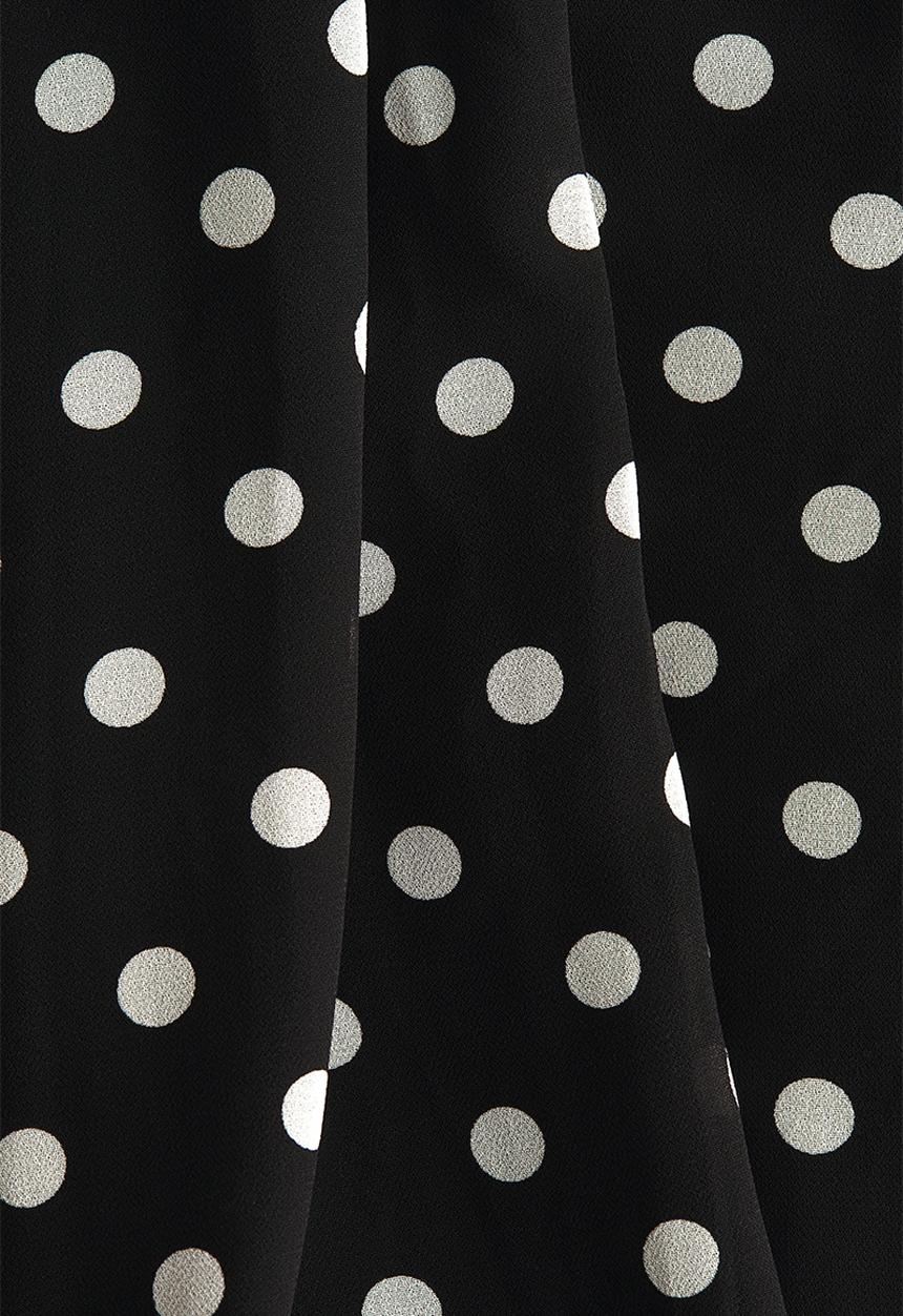 H&M - Scarf-collar top - black/spotted