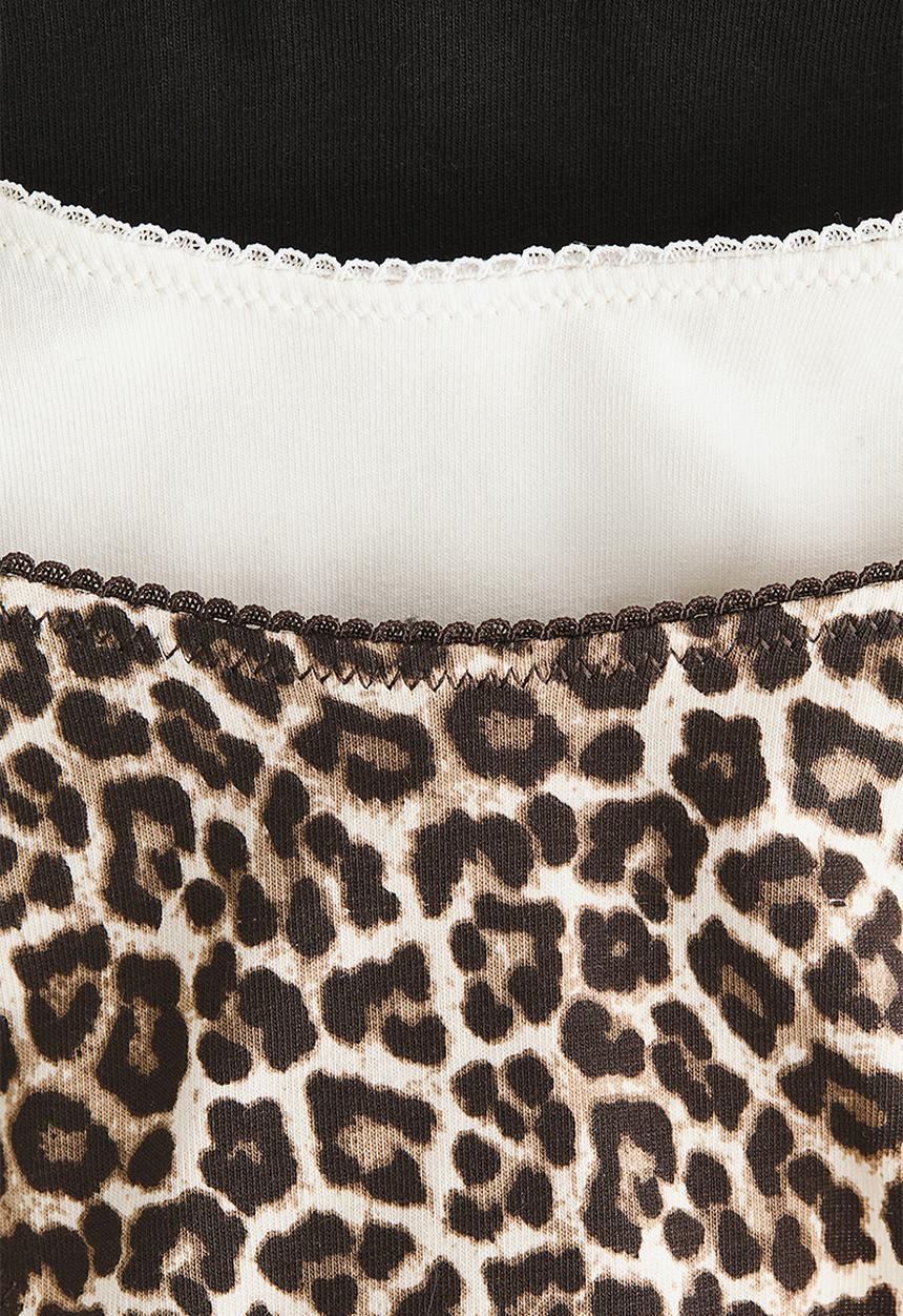 H&M - 3-Pack cotton thong briefs - dark brown/leopard print