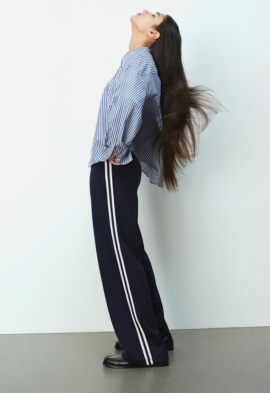 H&M - Loose-fit shirt - blue/white striped