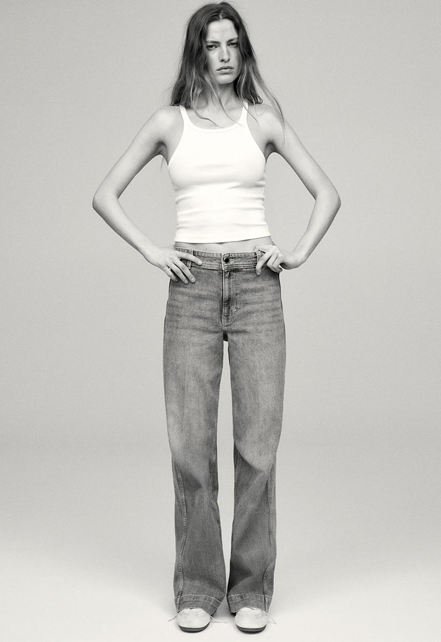 H&M - Wide high jeans - light denim blue