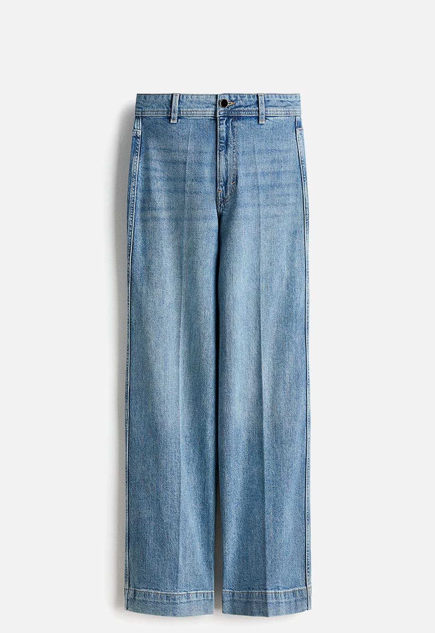 H&M - Wide high jeans - light denim blue