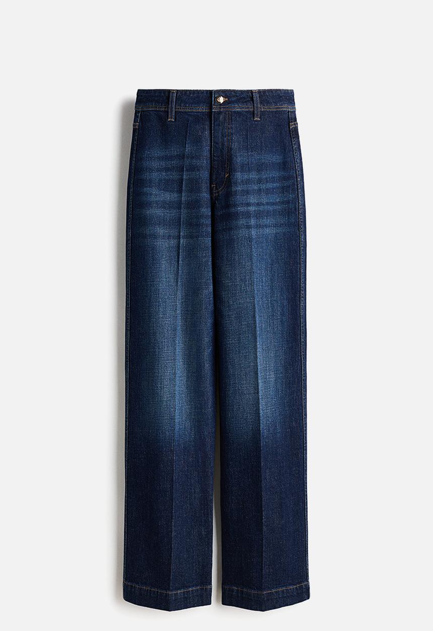 H&M - Wide high jeans - dark denim blue