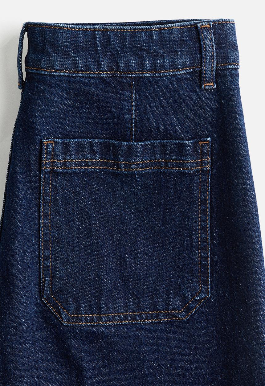 H&M - Wide high jeans - navy denim blue