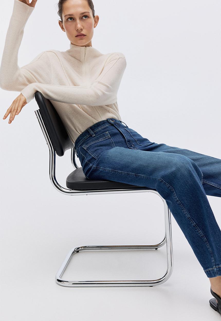 H&M - Wide high jeans - dark denim blue