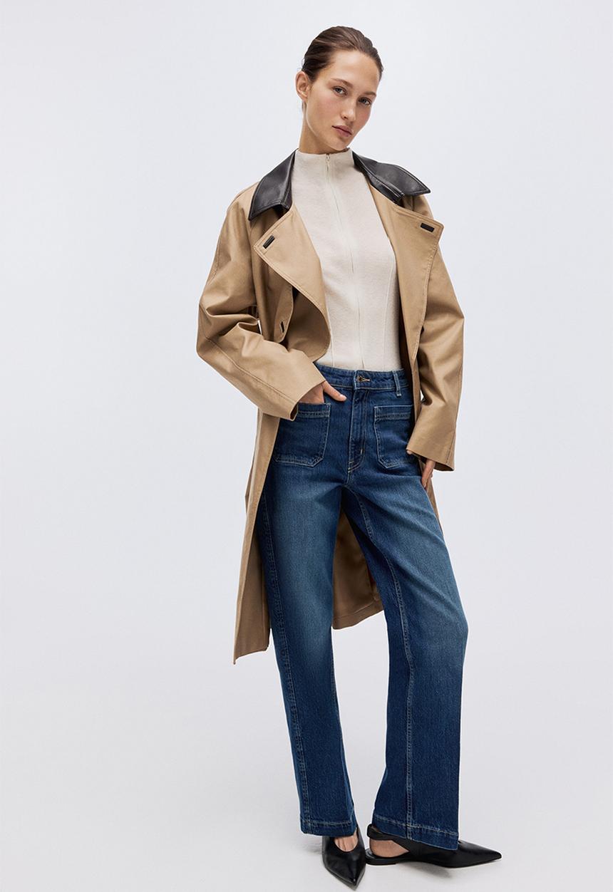 H&M - Wide high jeans - dark denim blue
