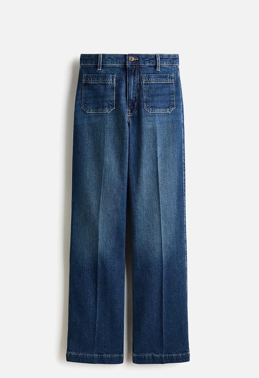 H&M - Wide high jeans - dark denim blue