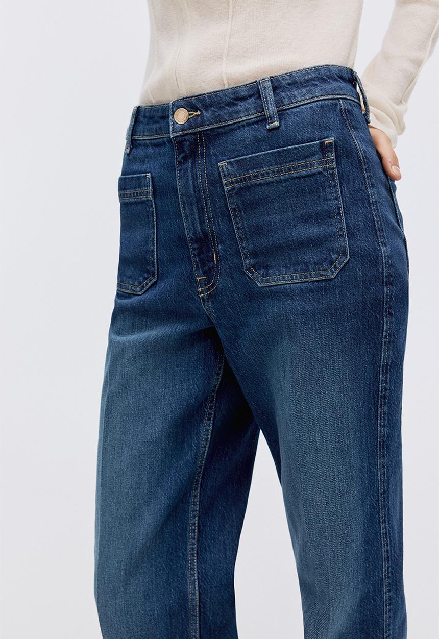 H&M - Wide high jeans - dark denim blue