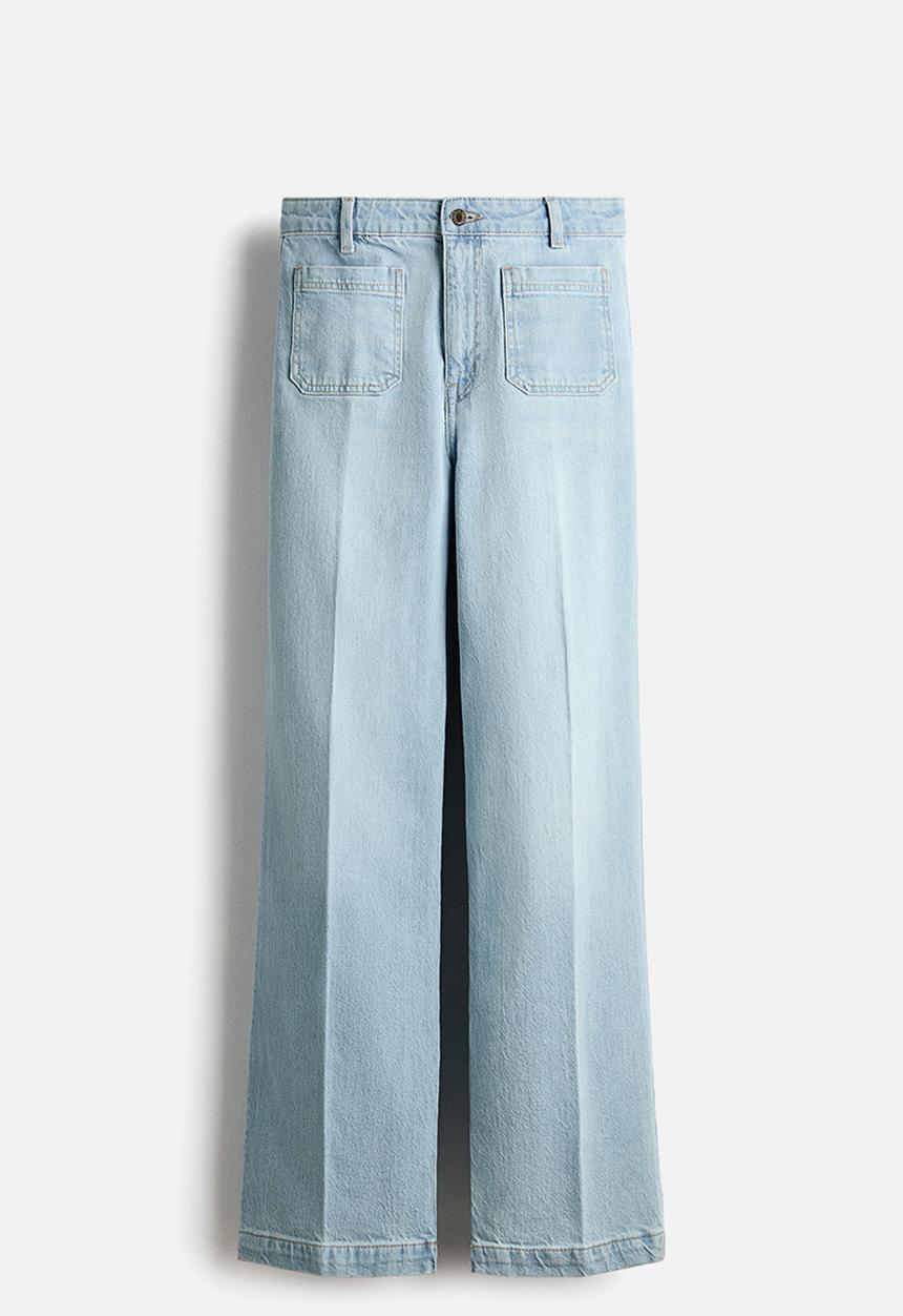 H&M - Wide high jeans - light denim blue