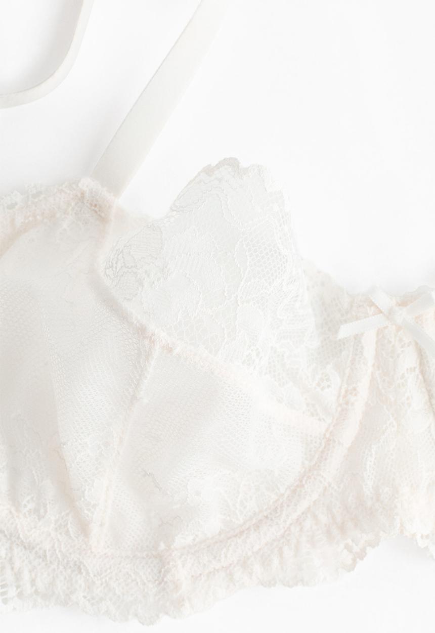 H&M - Underwired lace bra - white