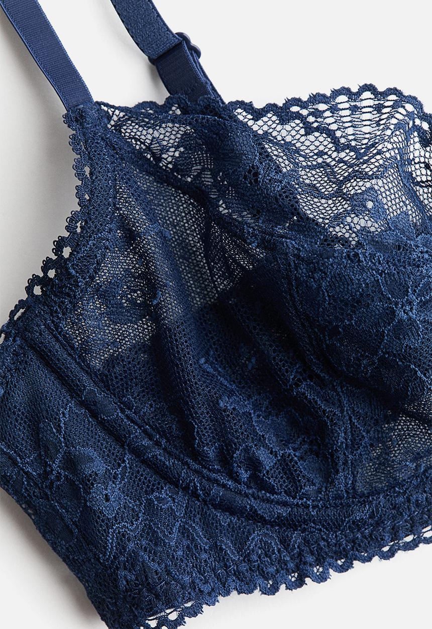 H&M - Underwired lace bra - dark blue