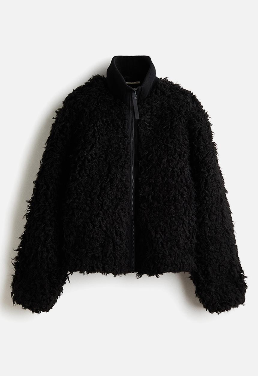 H&M - Teddy jacket - black