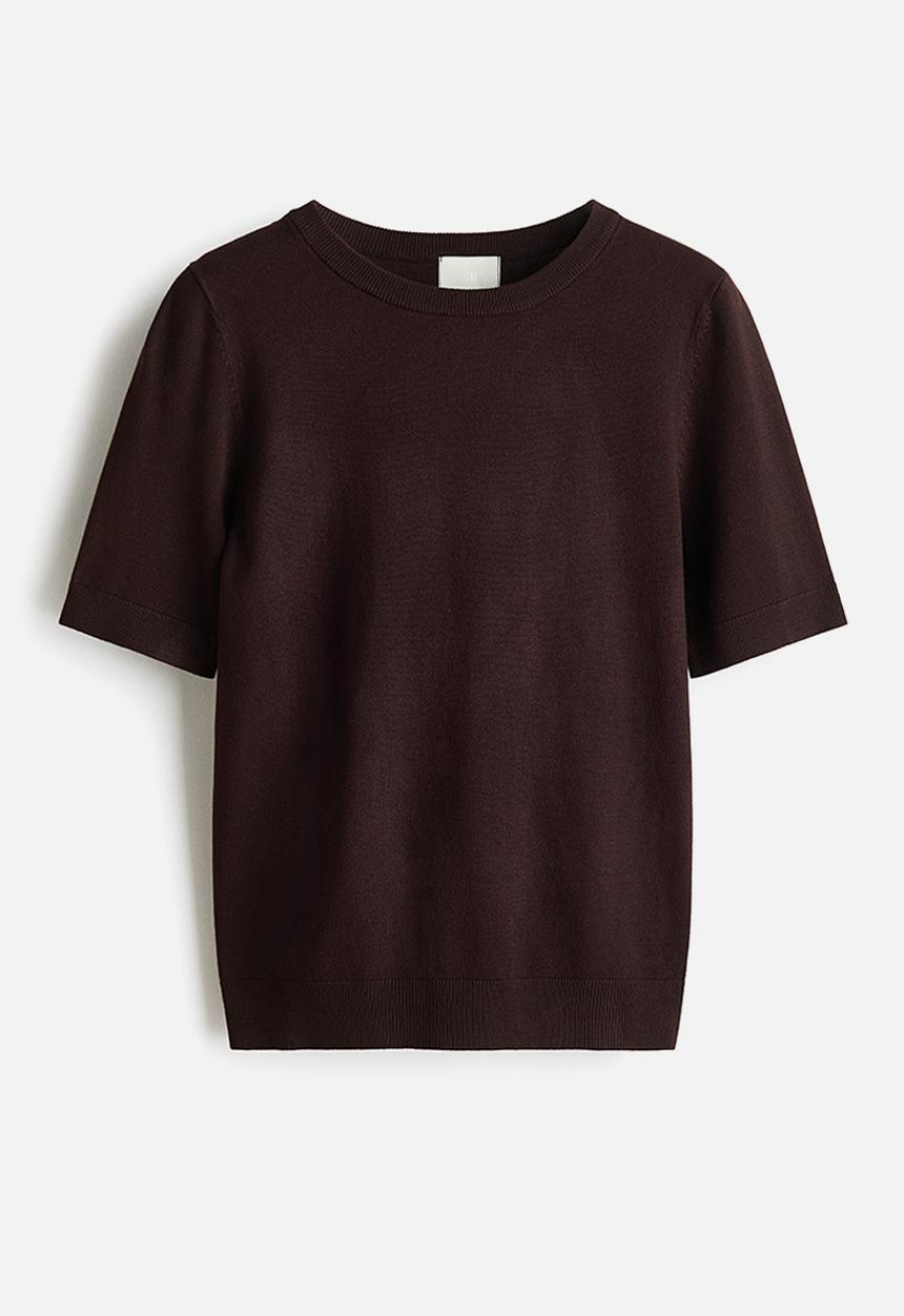 H&M - Fine-knit top - dark brown