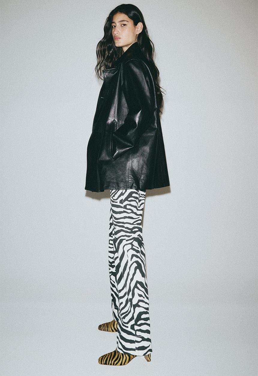 H&M - Canvas trousers - white/zebra print